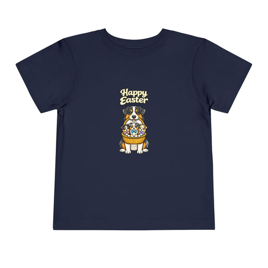 Australian Shepherd Family Happy Easter -- Toddler Dog Lover Tee