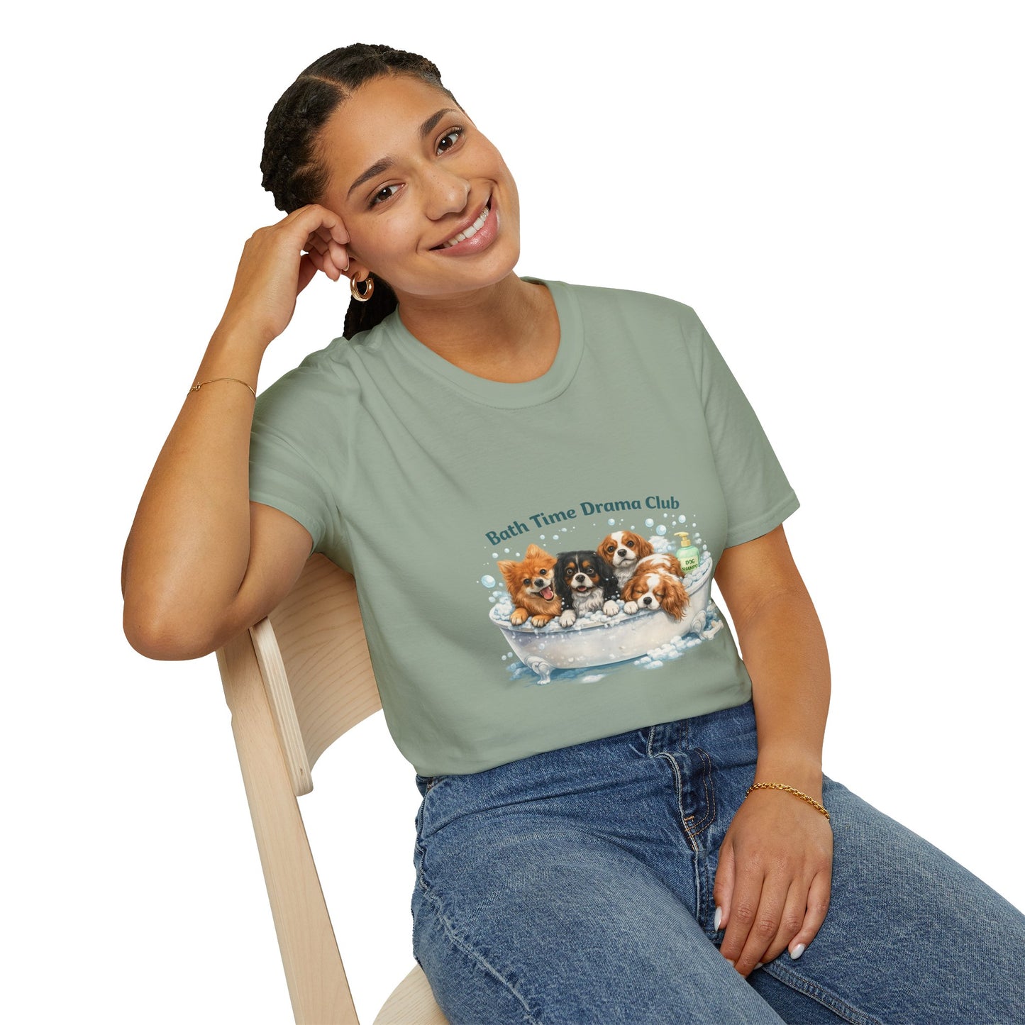 Bath Time Drama Club – Personalized Dog Spa T-Shirt – Paw Spa Days Remembered