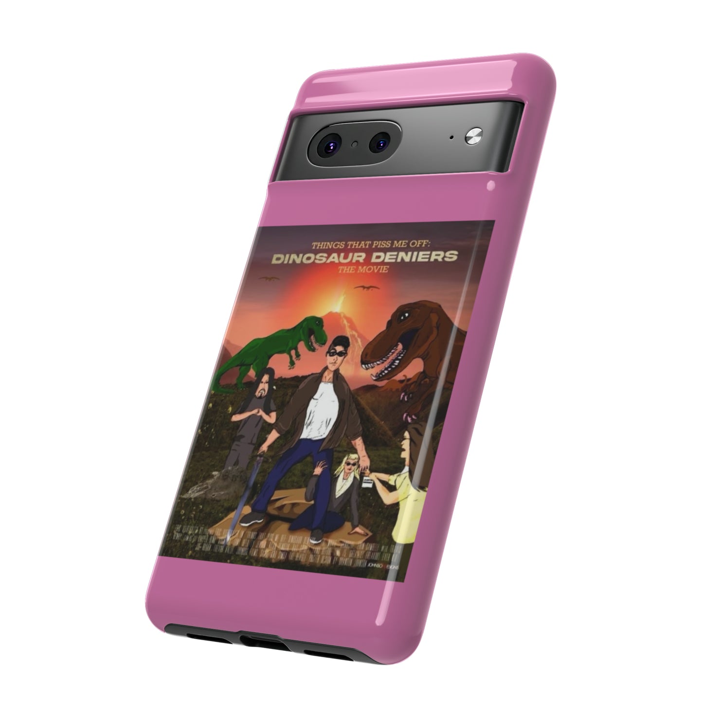 Dinosaur Deniers: The Movie Tough Phone Case (light pink)