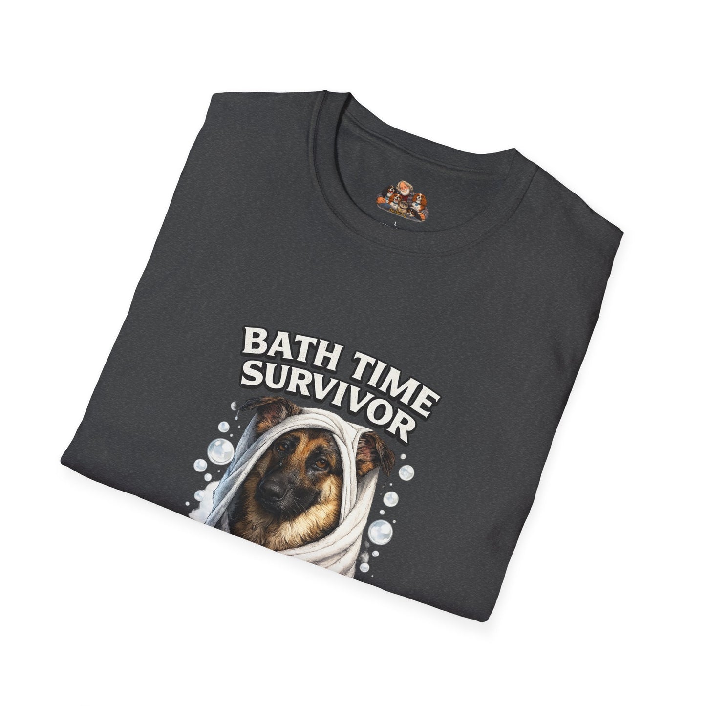 Bath Time Survivor – Personalized Dog Spa T-Shirt – Paw Spa Days Remembered