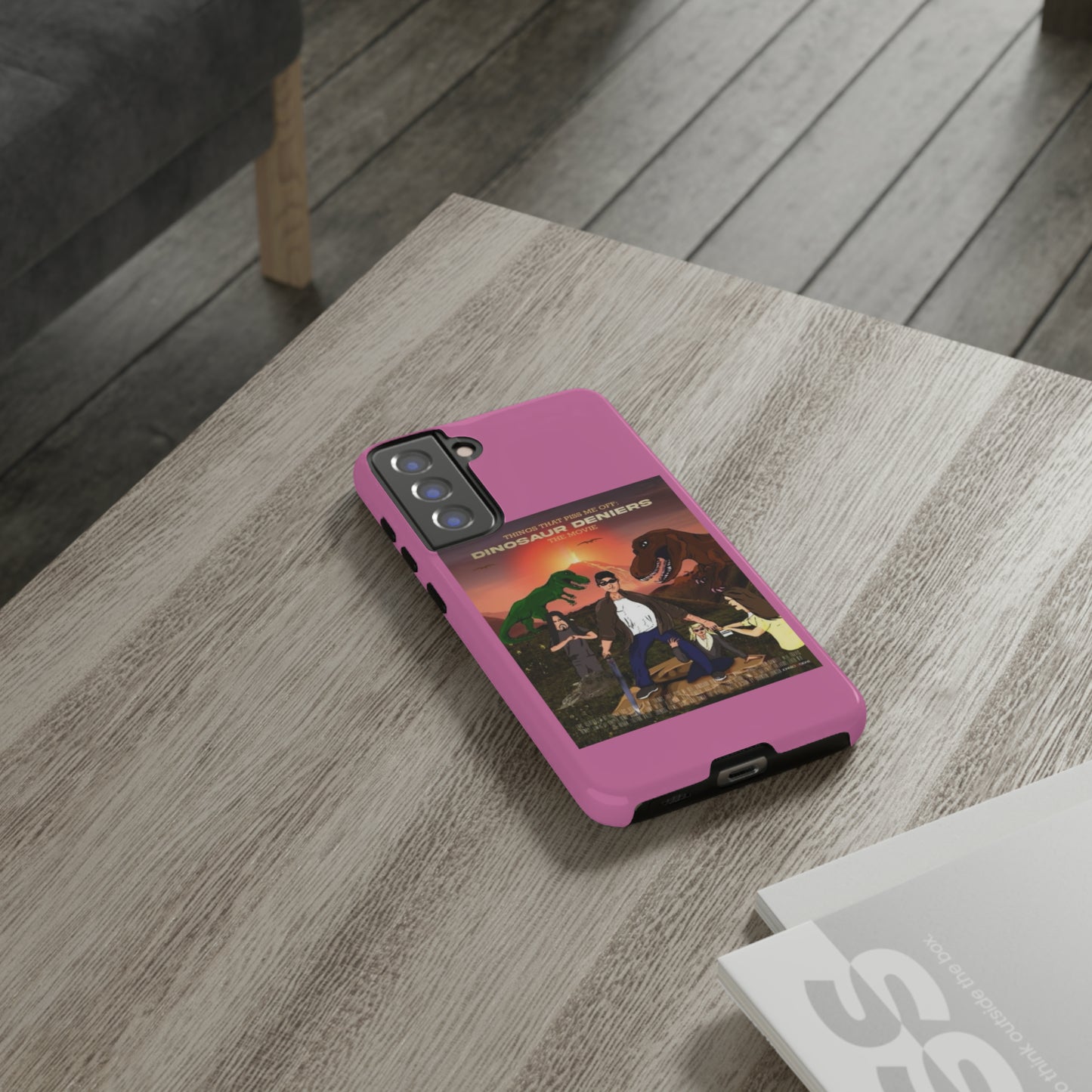 Dinosaur Deniers: The Movie Tough Phone Case (light pink)