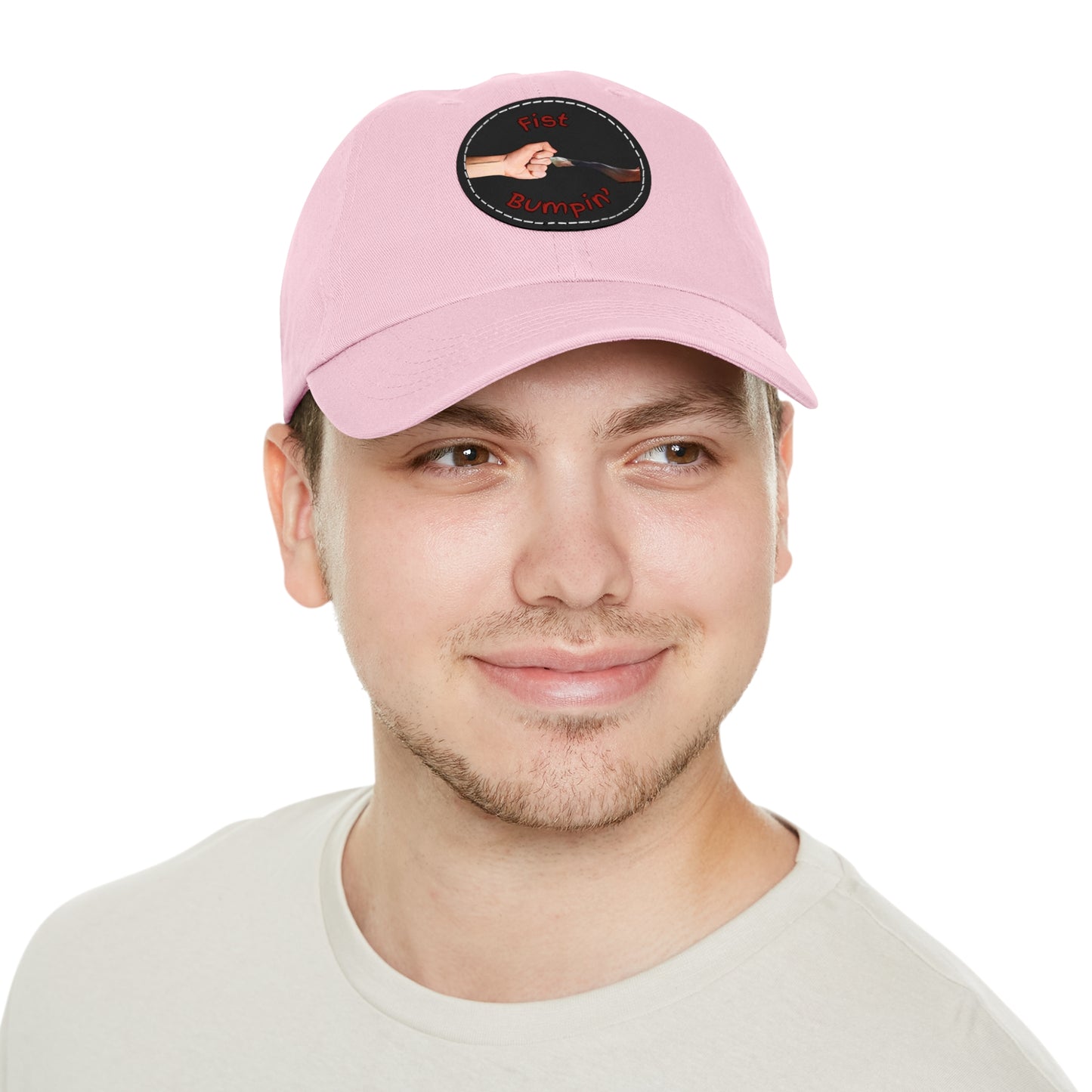 Dad Hat with Leather Patch (Round)