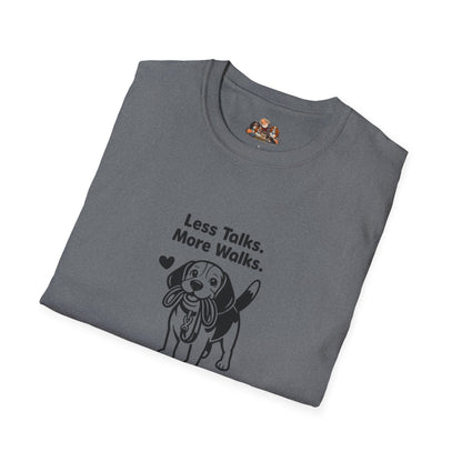 Beagle Less Talks. More Walks.  —  Black And White Minimalist Family Collection For Adult Dog Lovers