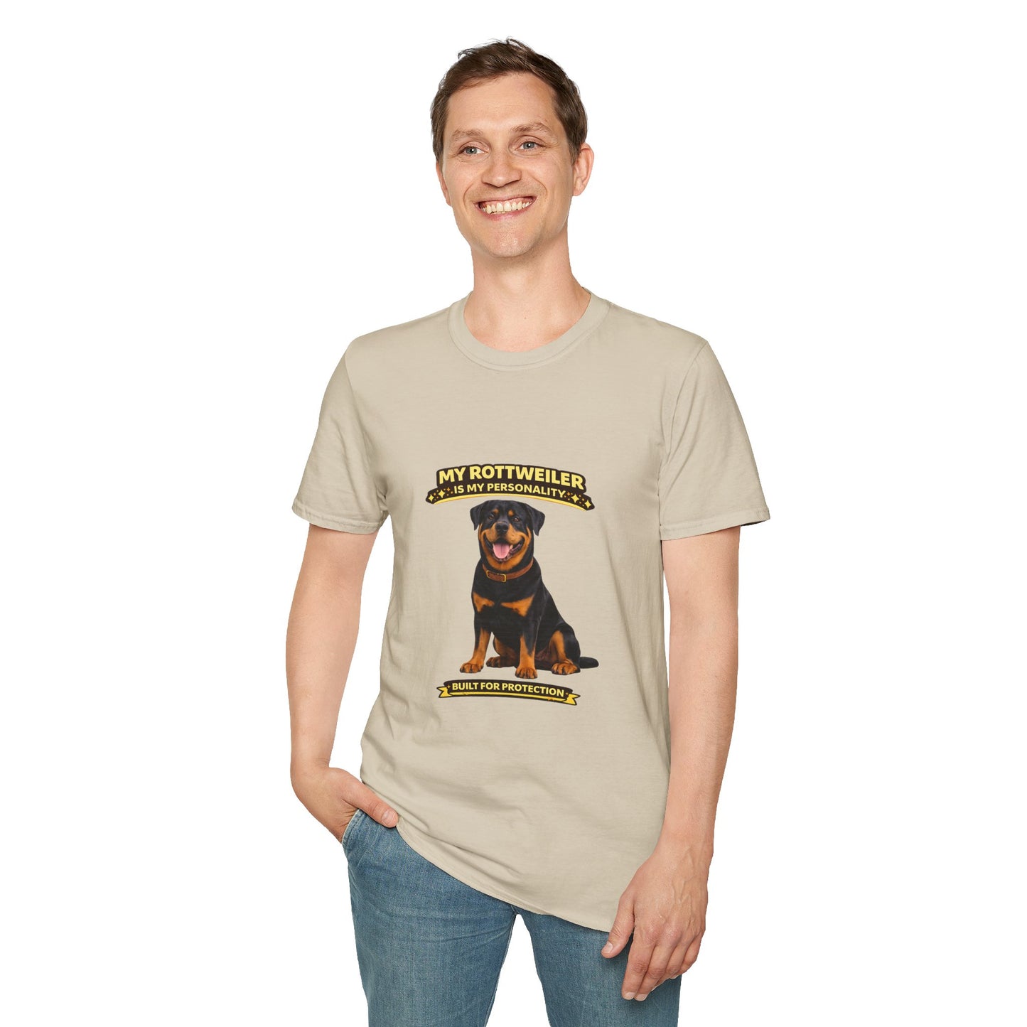 My Rottweiler Is My Personality – Built For Protection – Personalized Dog Breed Tee