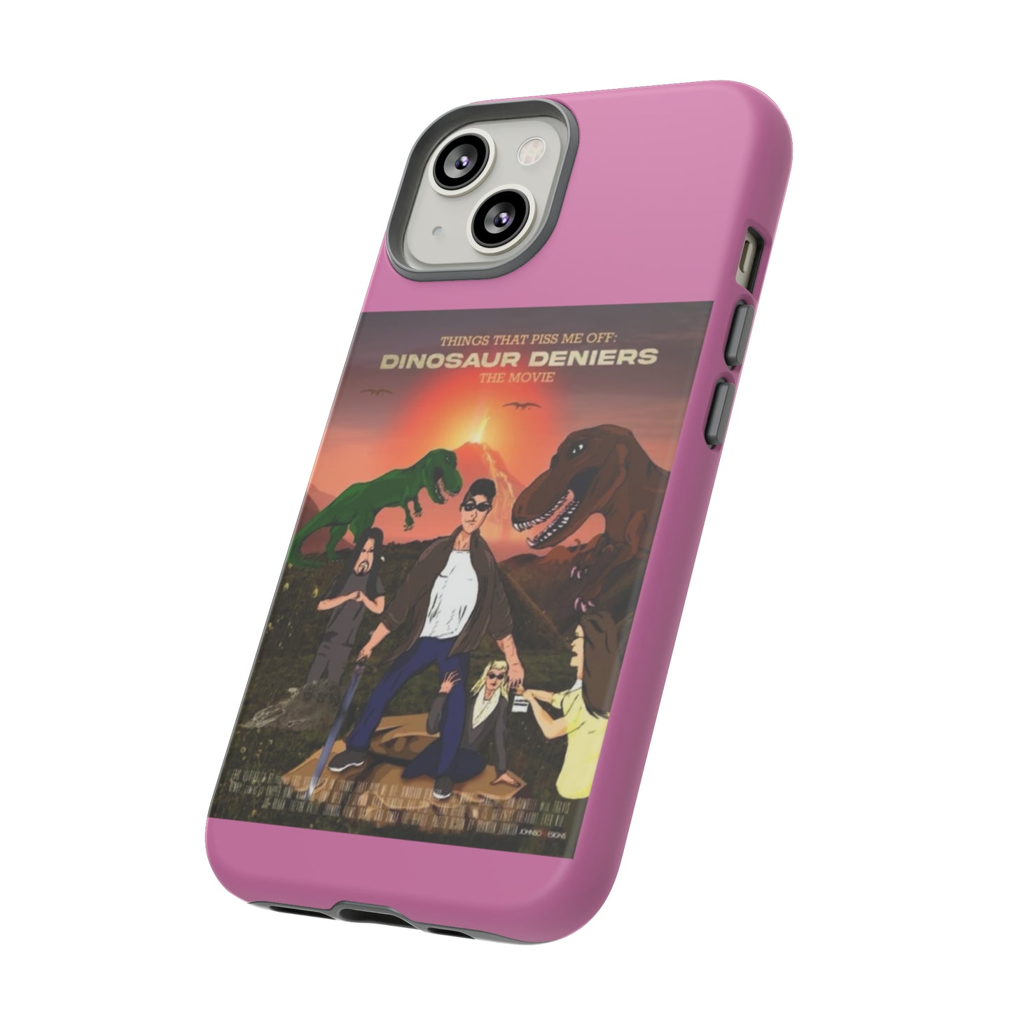 Dinosaur Deniers: The Movie Tough Phone Case (light pink)