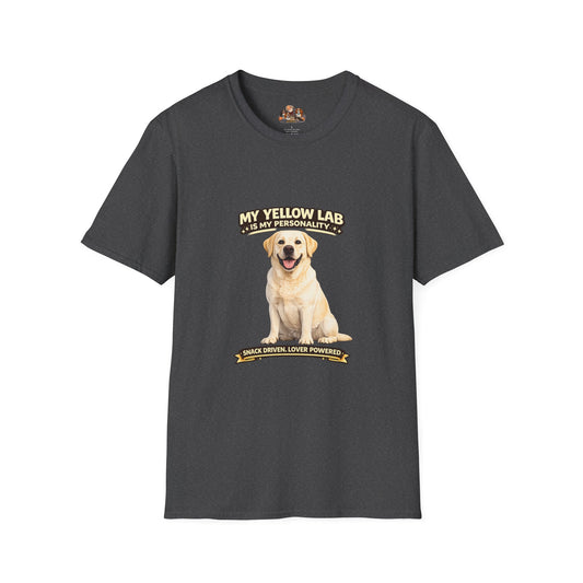 My Yellow Lab is My Personality – Snack Driven. Love Powered. – Personalized Dog Breed Shirt