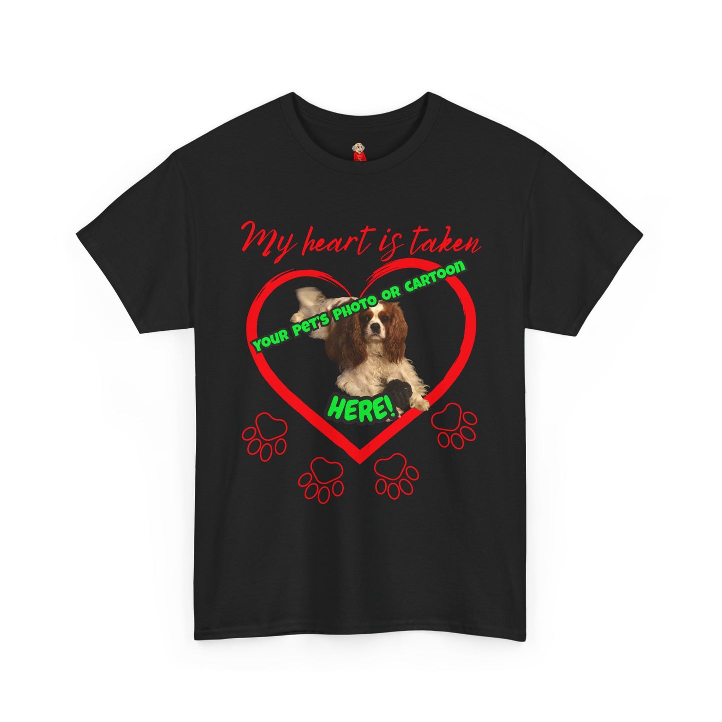 My Heart Is Taken Paw-Print Heart — Personalized Pet Photo Valentine T-Shirt(Free Shipping)