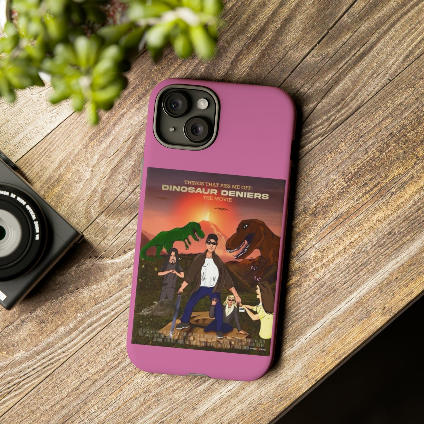 Dinosaur Deniers: The Movie Tough Phone Case (light pink)