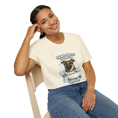 Send Help It's Bath Time – Personalized Dog Spa T-Shirt – Paw Spa Days Remembered