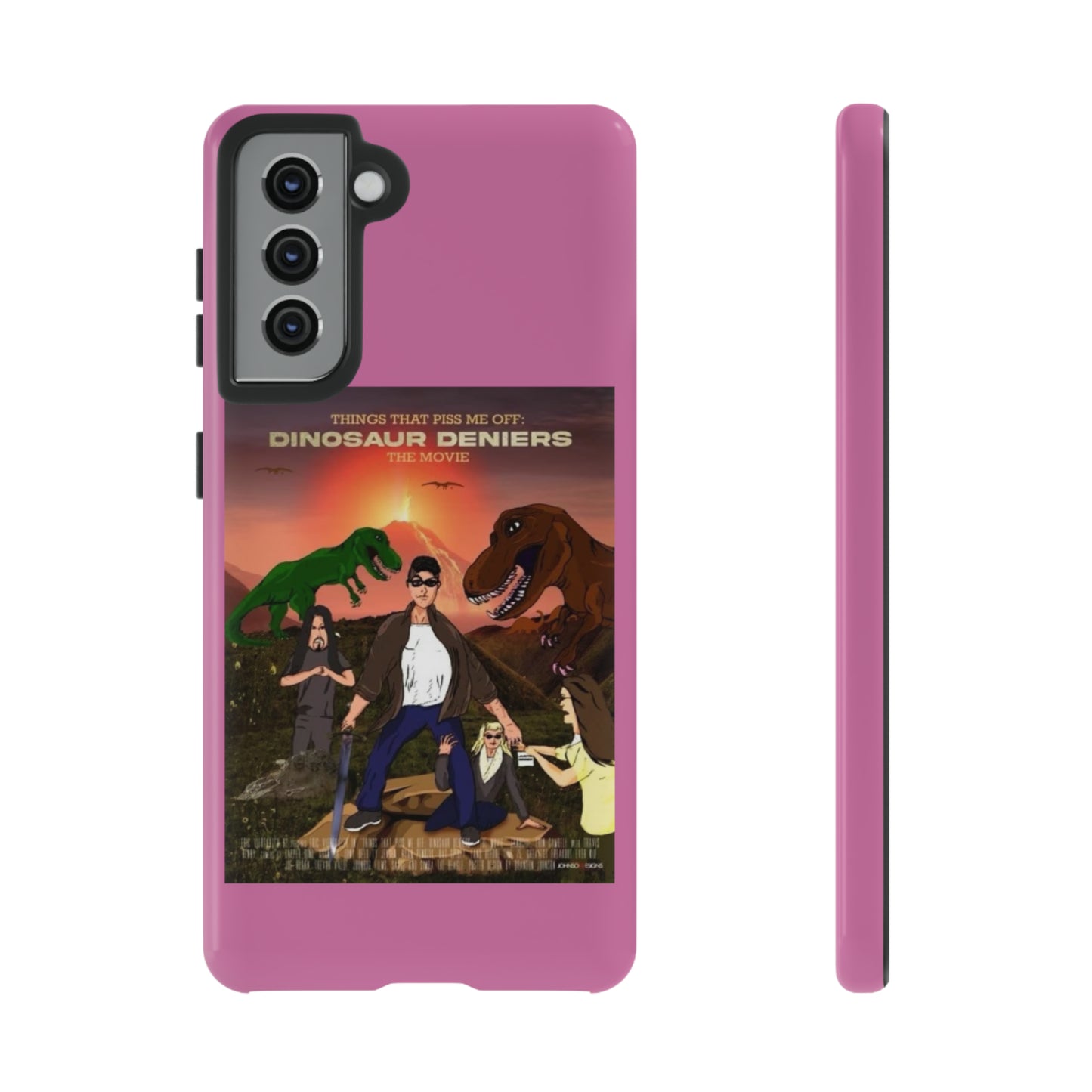 Dinosaur Deniers: The Movie Tough Phone Case (light pink)