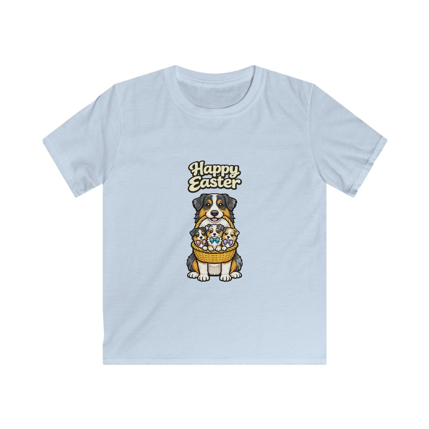 Australian Shepherd Happy Easter — Youth Dog Lover Tee