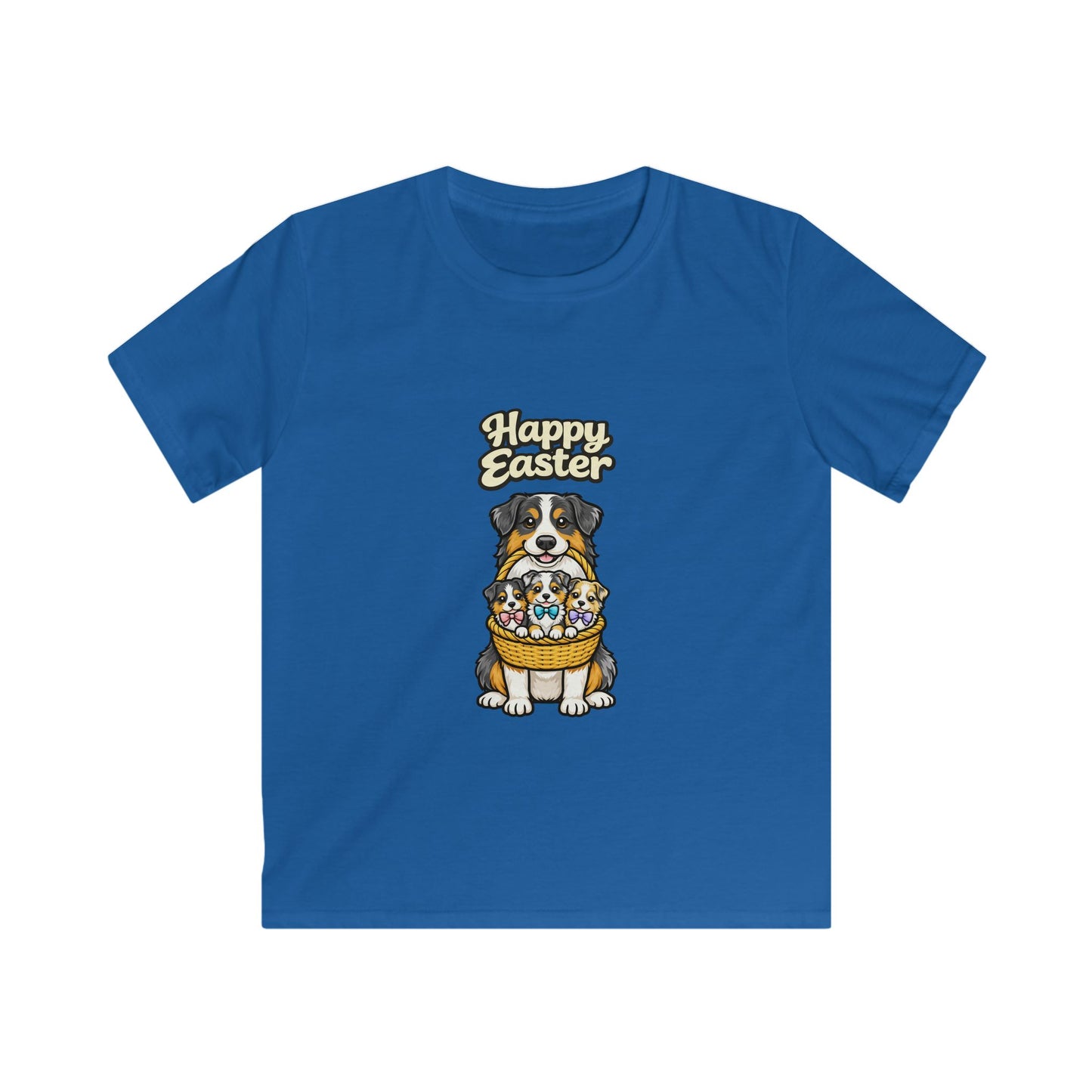 Australian Shepherd Happy Easter — Youth Dog Lover Tee