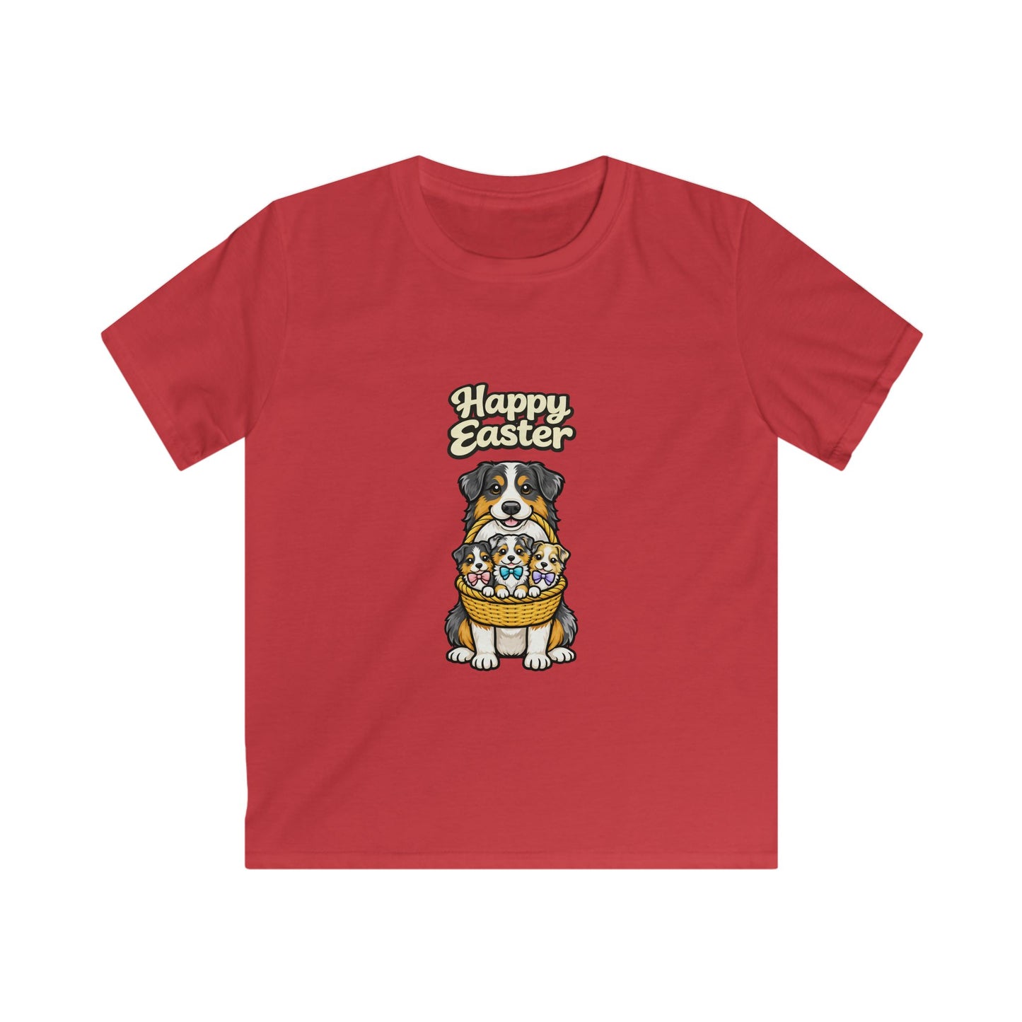 Australian Shepherd Happy Easter — Youth Dog Lover Tee