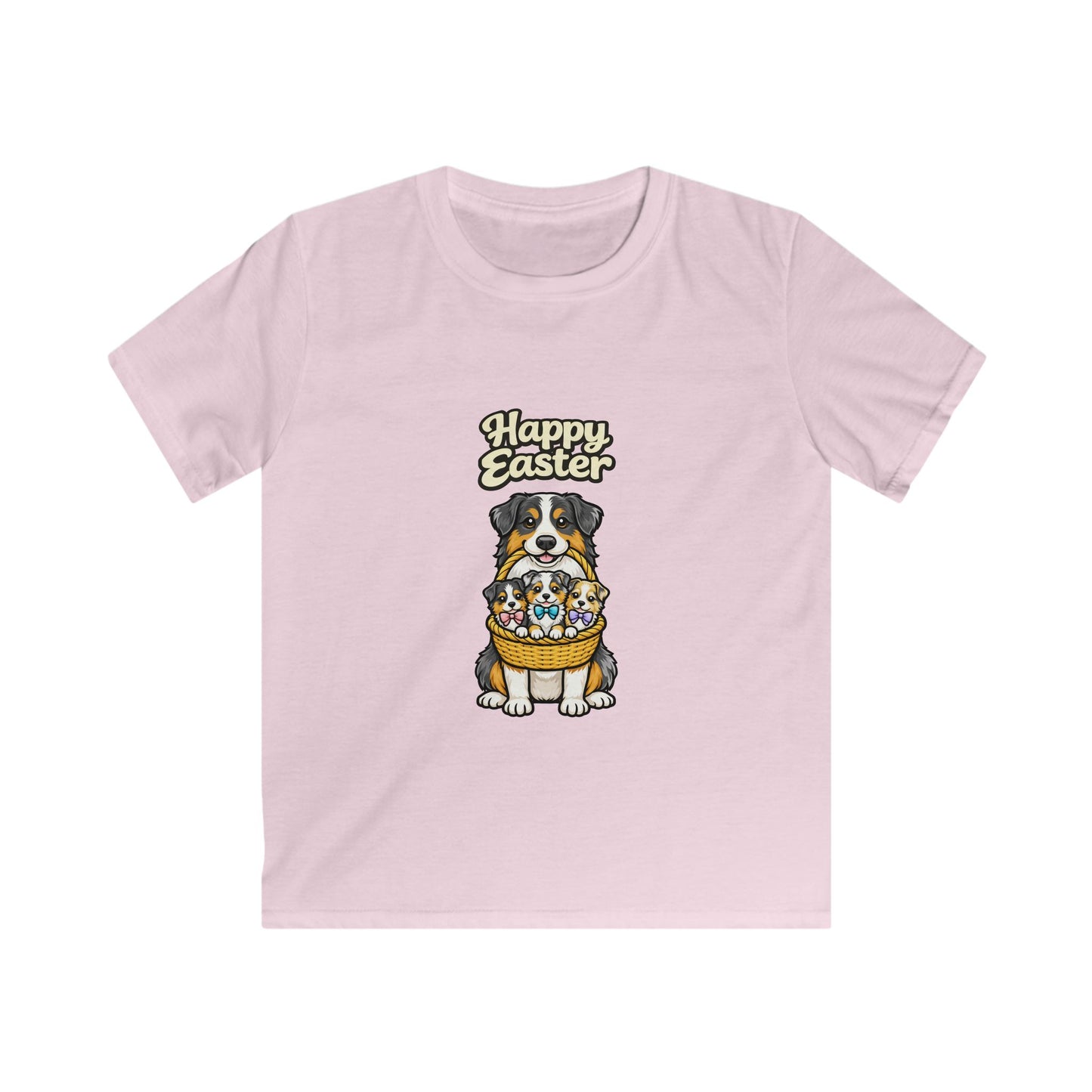 Australian Shepherd Happy Easter — Youth Dog Lover Tee