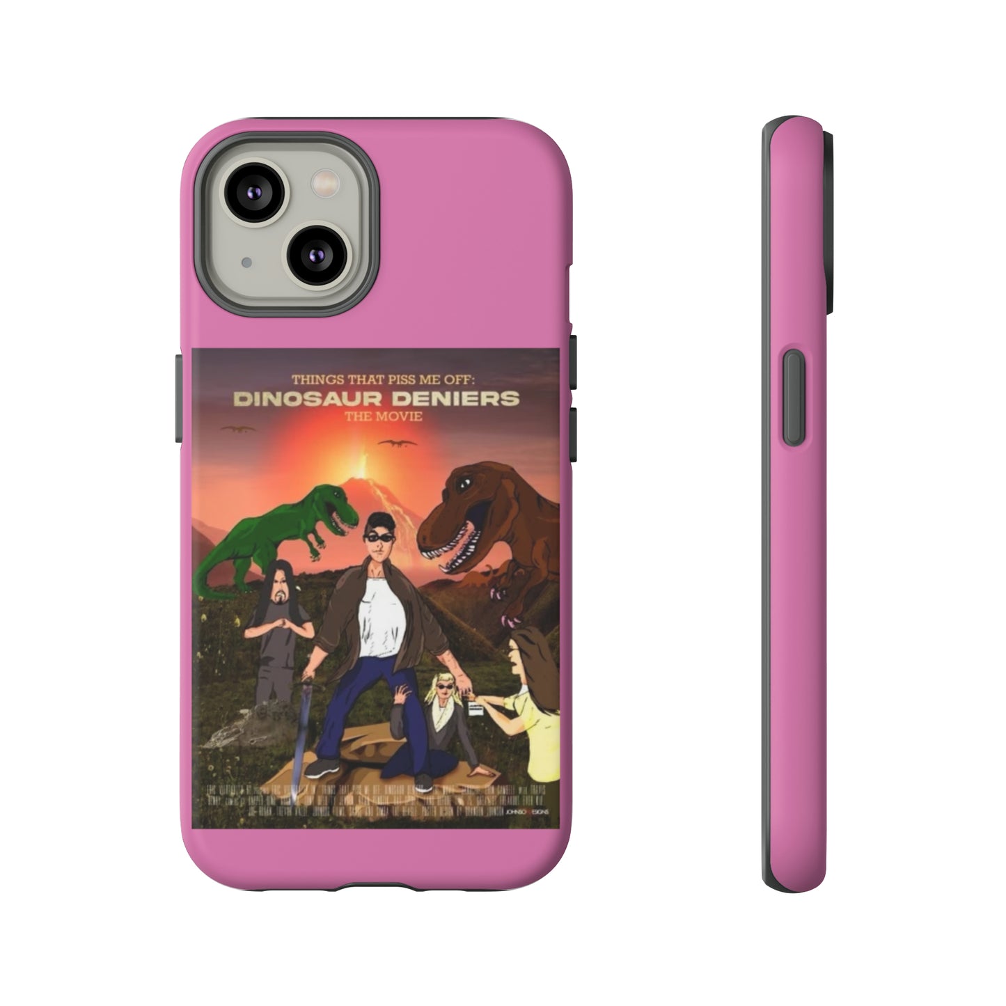 Dinosaur Deniers: The Movie Tough Phone Case (light pink)