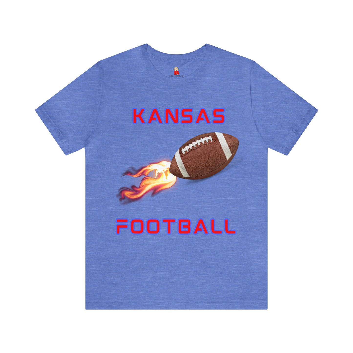 Kansas Flame Football Customizable Unisex Jersey Short Sleeve Tee