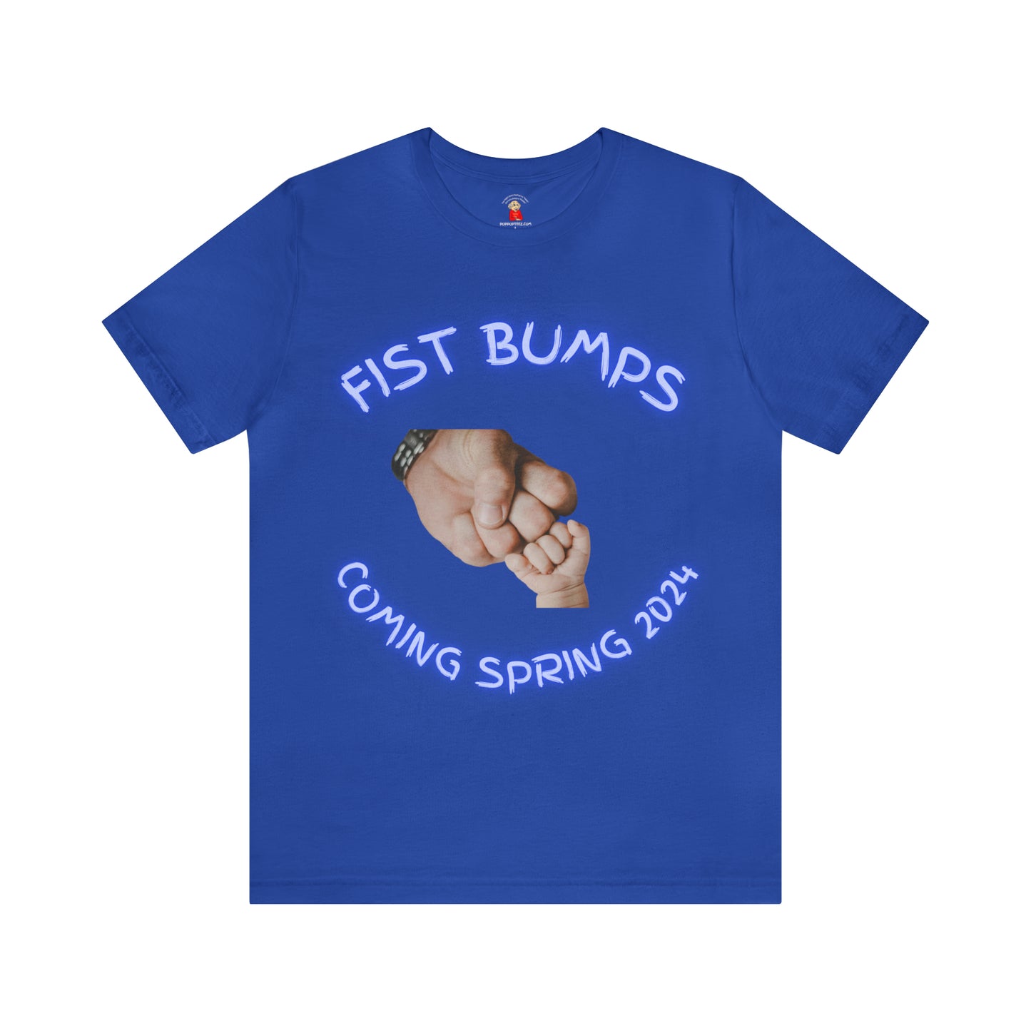 Baby Boy Blue Fist Bumps Coming Spring 2024 Unisex Jersey Short Sleeve Tee