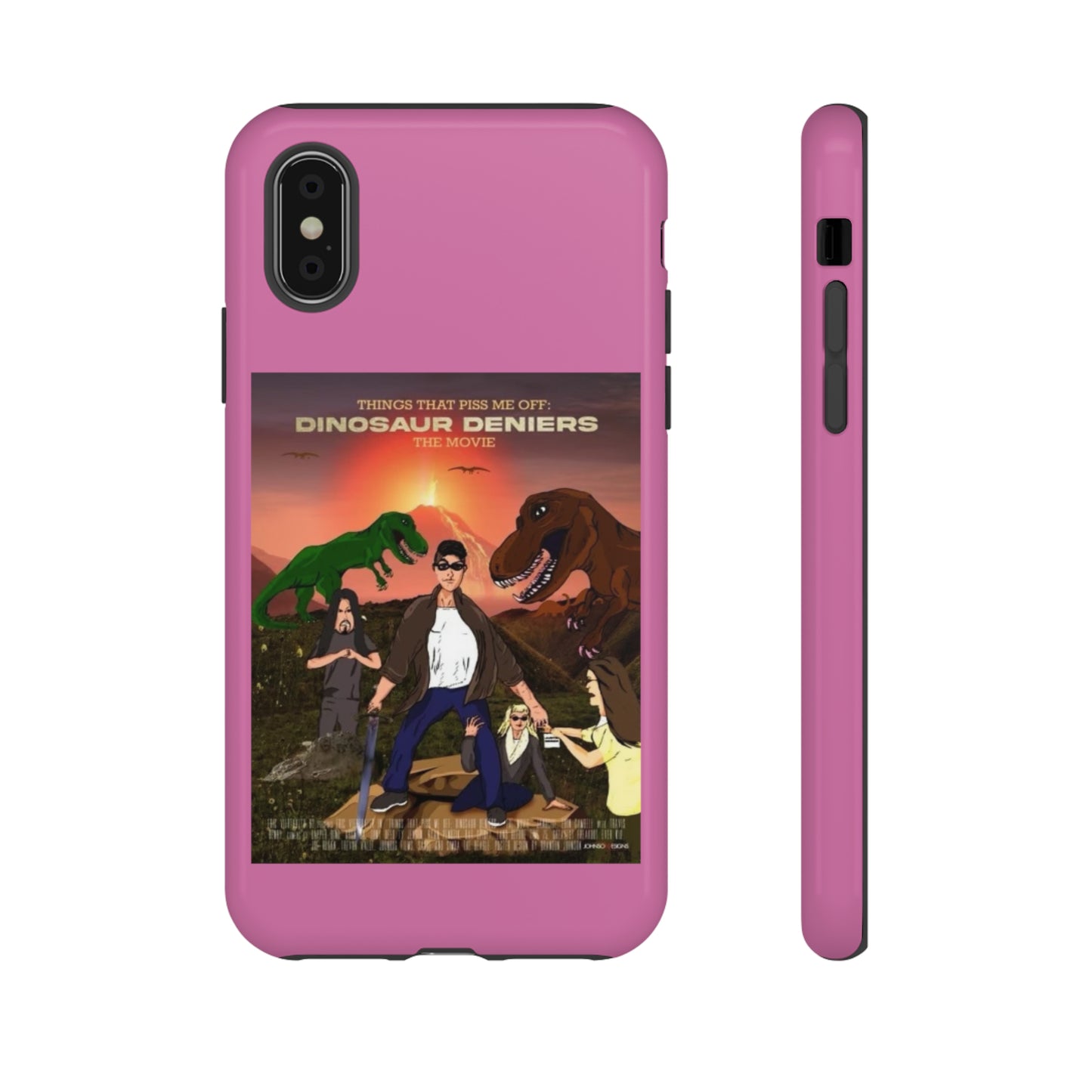 Dinosaur Deniers: The Movie Tough Phone Case (light pink)