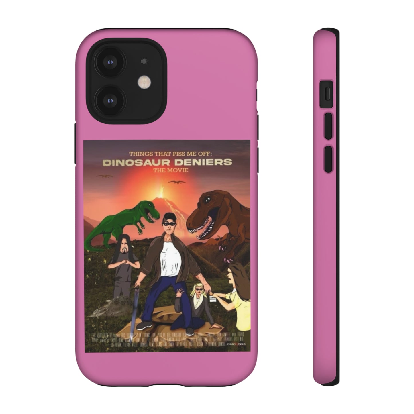 Dinosaur Deniers: The Movie Tough Phone Case (light pink)