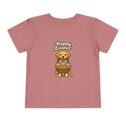 Yellow Labrador Retriever Family Happy Easter -- Toddler Dog Lover Tee