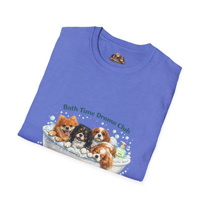 Bath Time Drama Club – Personalized Dog Spa T-Shirt – Paw Spa Days Remembered