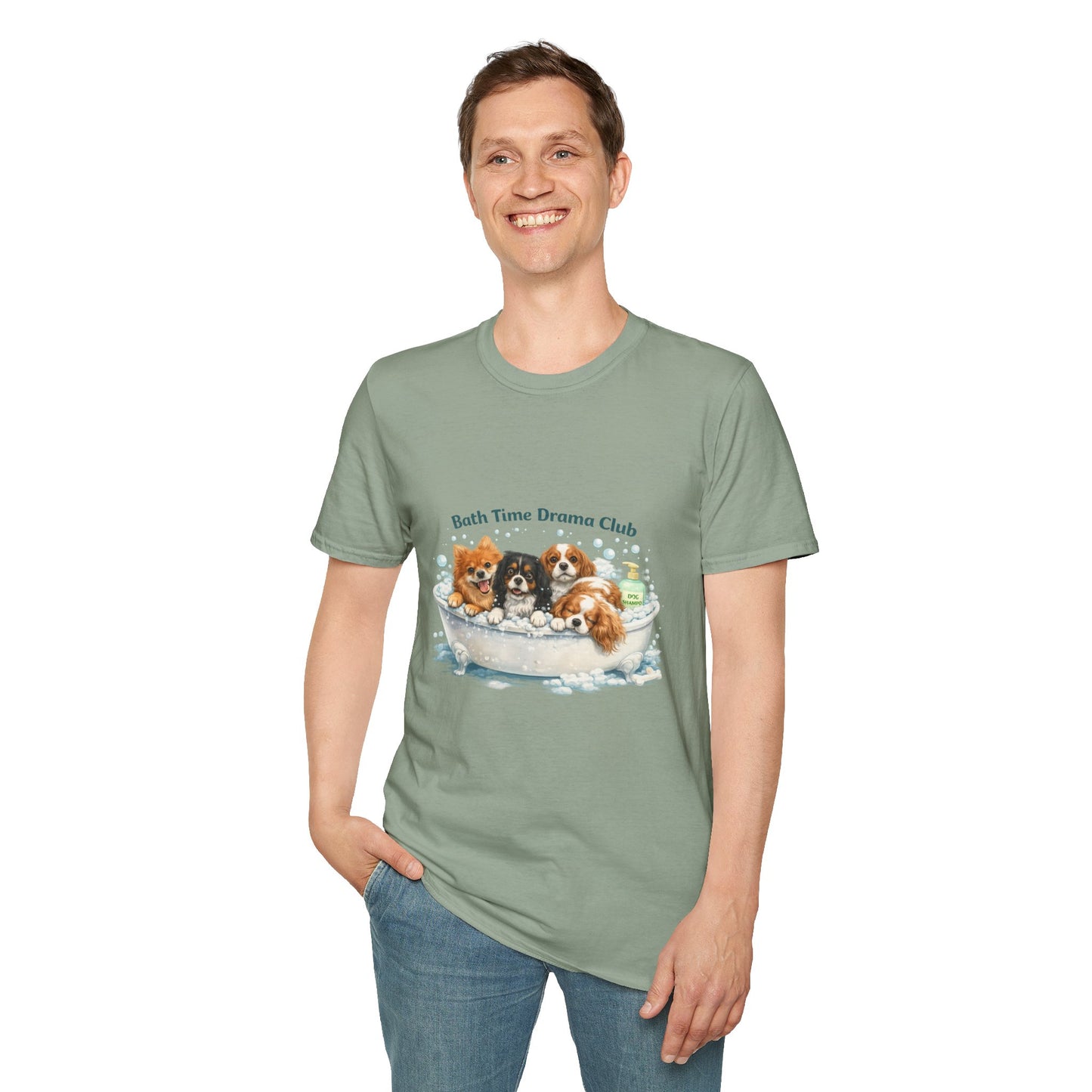 Bath Time Drama Club – Personalized Dog Spa T-Shirt – Paw Spa Days Remembered