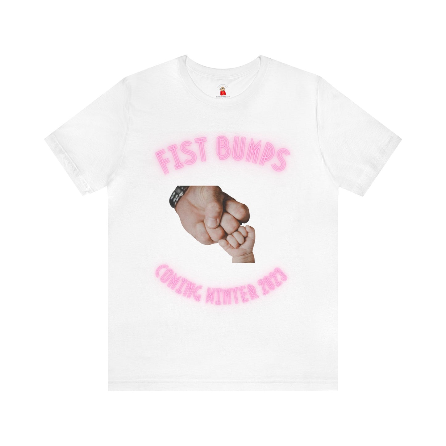 Baby Girl Pink Fist Bumps Coming Winter 2023 Unisex Jersey Short Sleeve