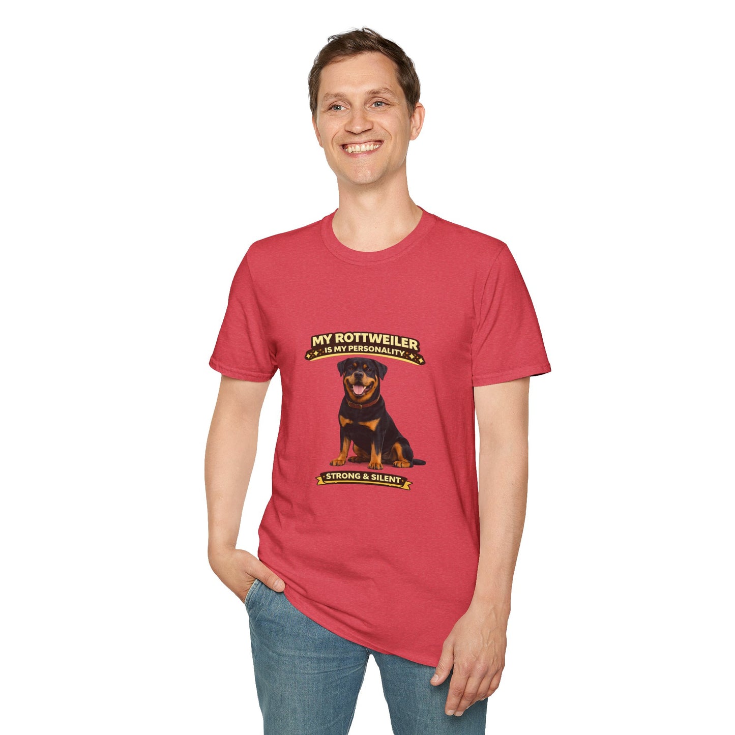 My Rottweiler Is My Personality – Strong & Silent – Personalized Dog Breed Tee