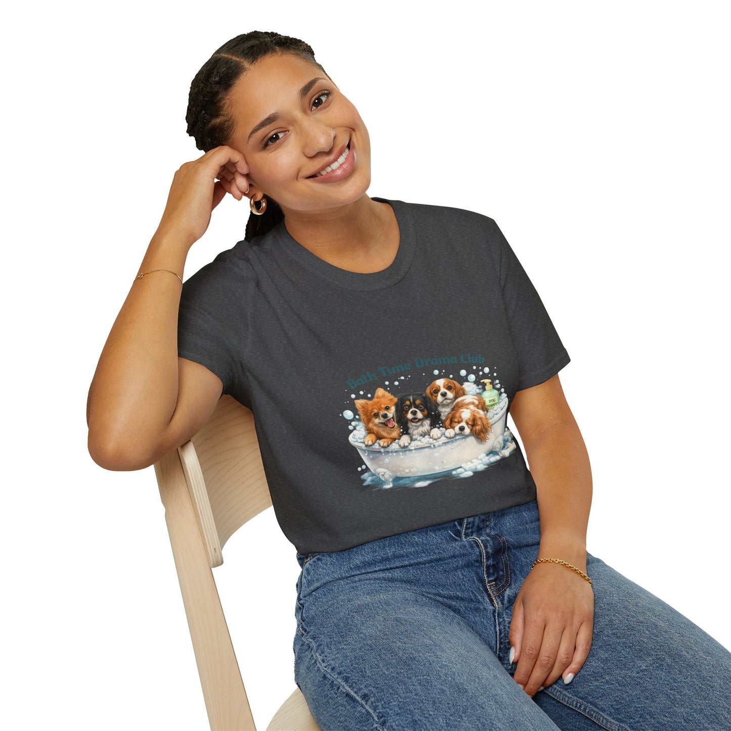 Bath Time Drama Club – Personalized Dog Spa T-Shirt – Paw Spa Days Remembered