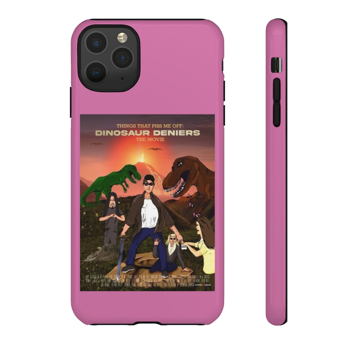 Dinosaur Deniers: The Movie Tough Phone Case (light pink)