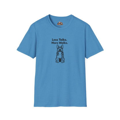 Shepherd Less Talks. More Walks.  —  Black And White Minimalist Family Collection For Adult Dog Lovers