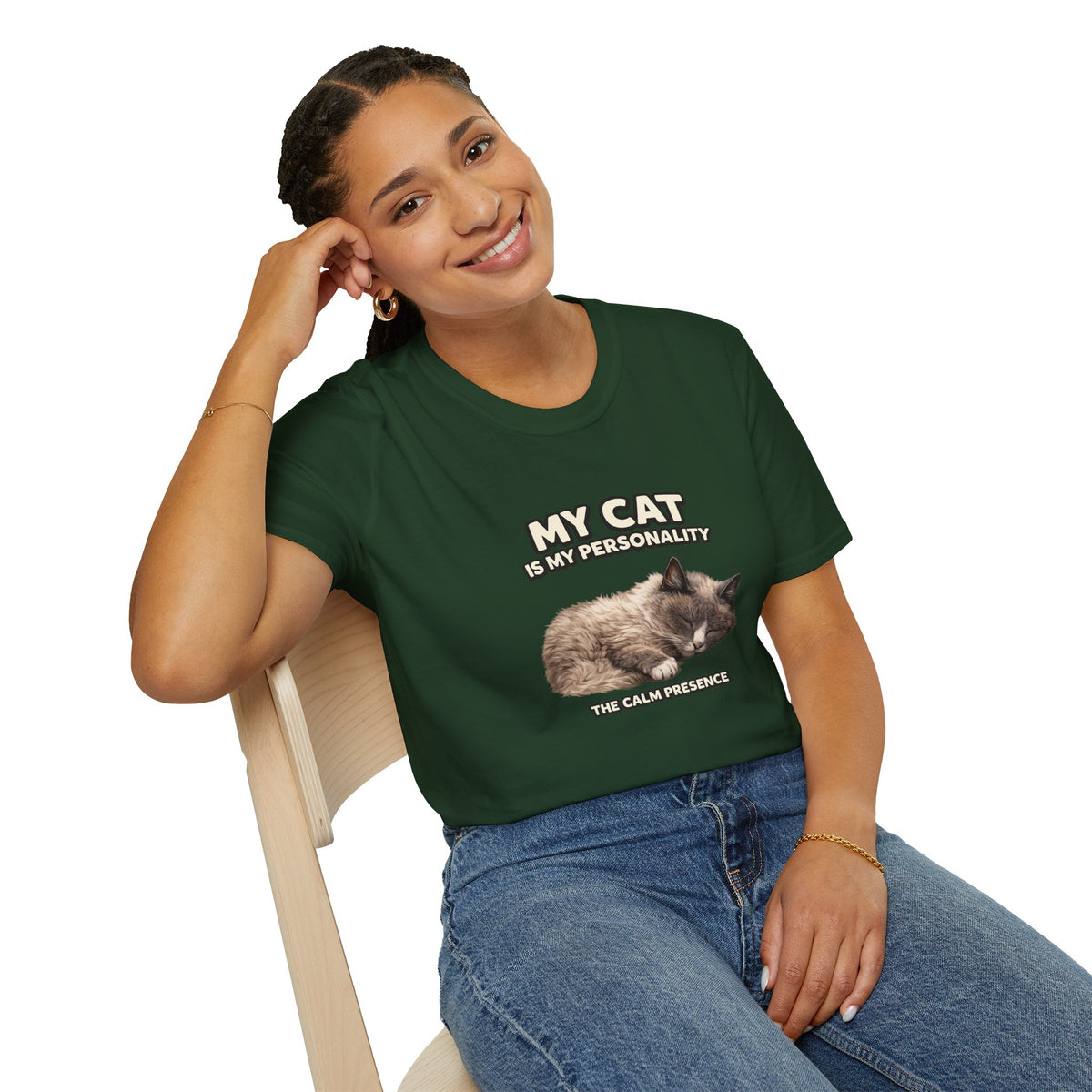 My Cat Is My Personality – "The Gentle Presence" – Personalized Custom Cat Shirt
