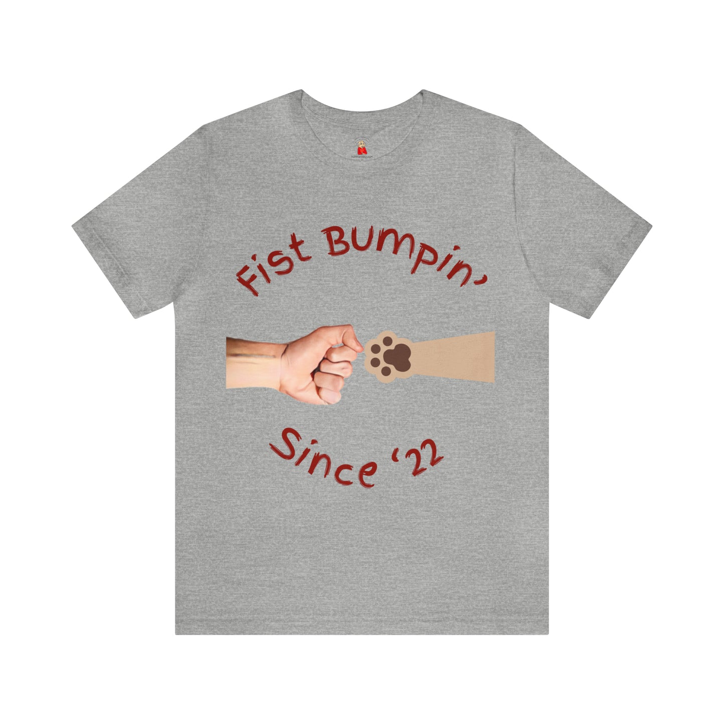 Fist Bumpin Since ‘22 Tan Paw Unisex Jersey Short Sleeve Tee