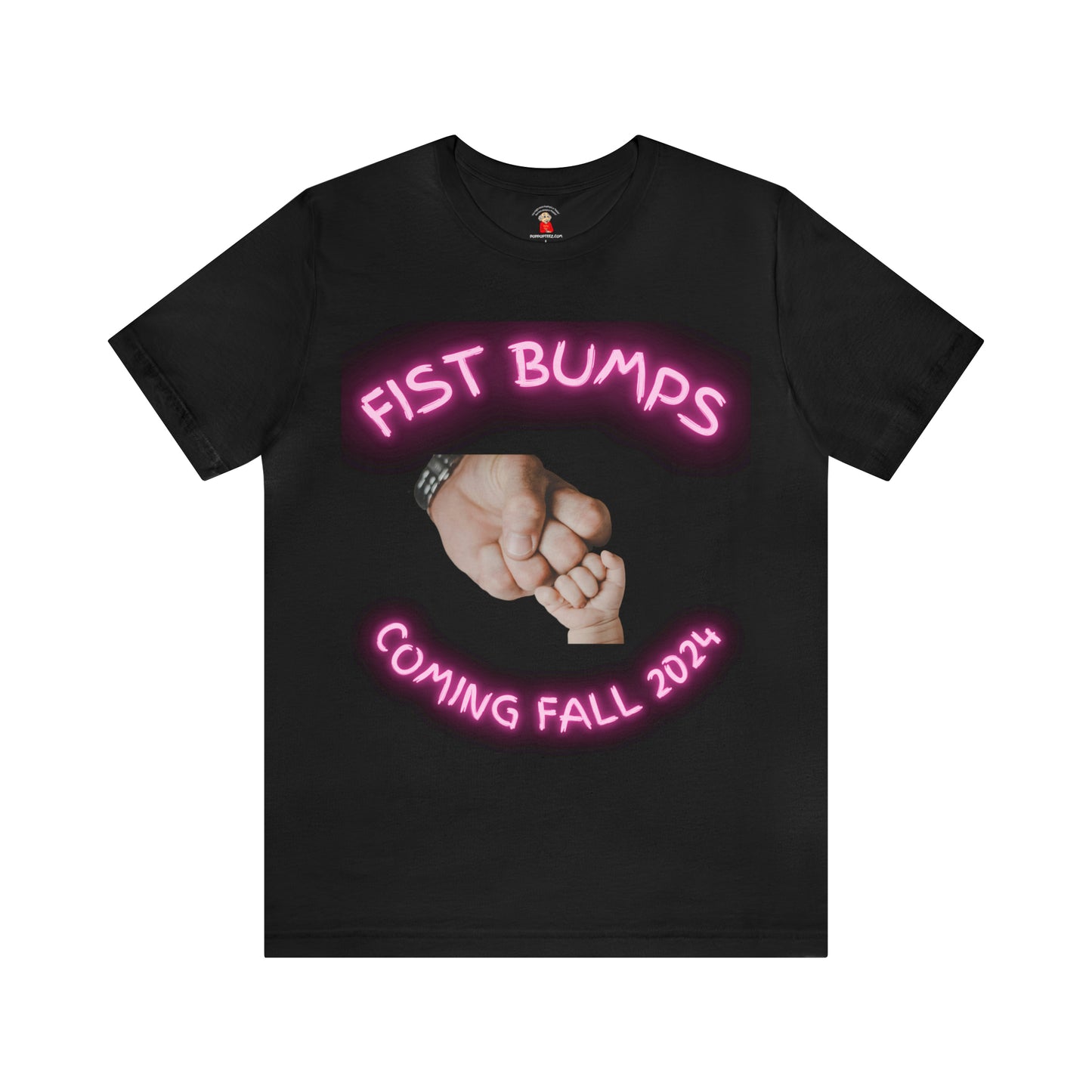 Baby Girl Pink Fist Bumps Coming Fall 2024 Unisex Jersey Short Sleeve