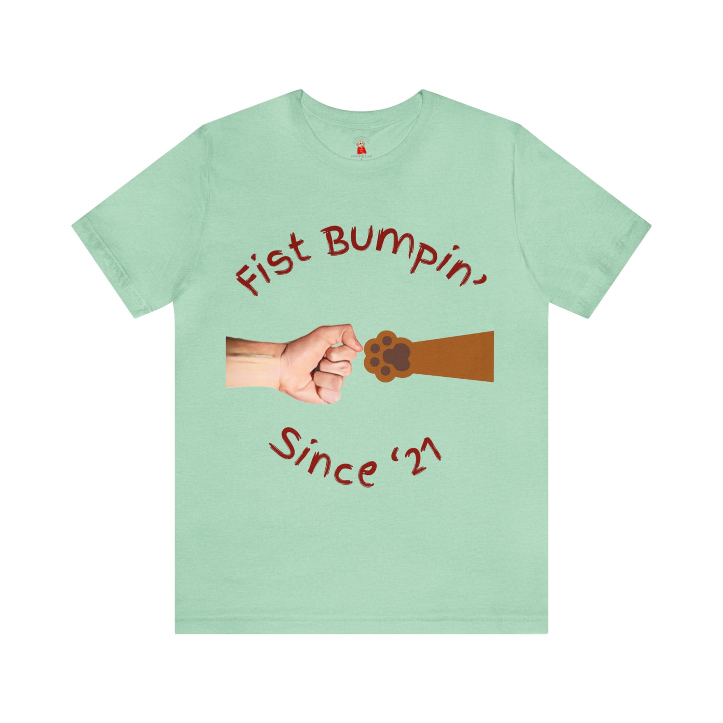 Fist Bumpin’ Since ‘21 Blenheim Brown Paw Unisex Jersey Short Sleeve Tee