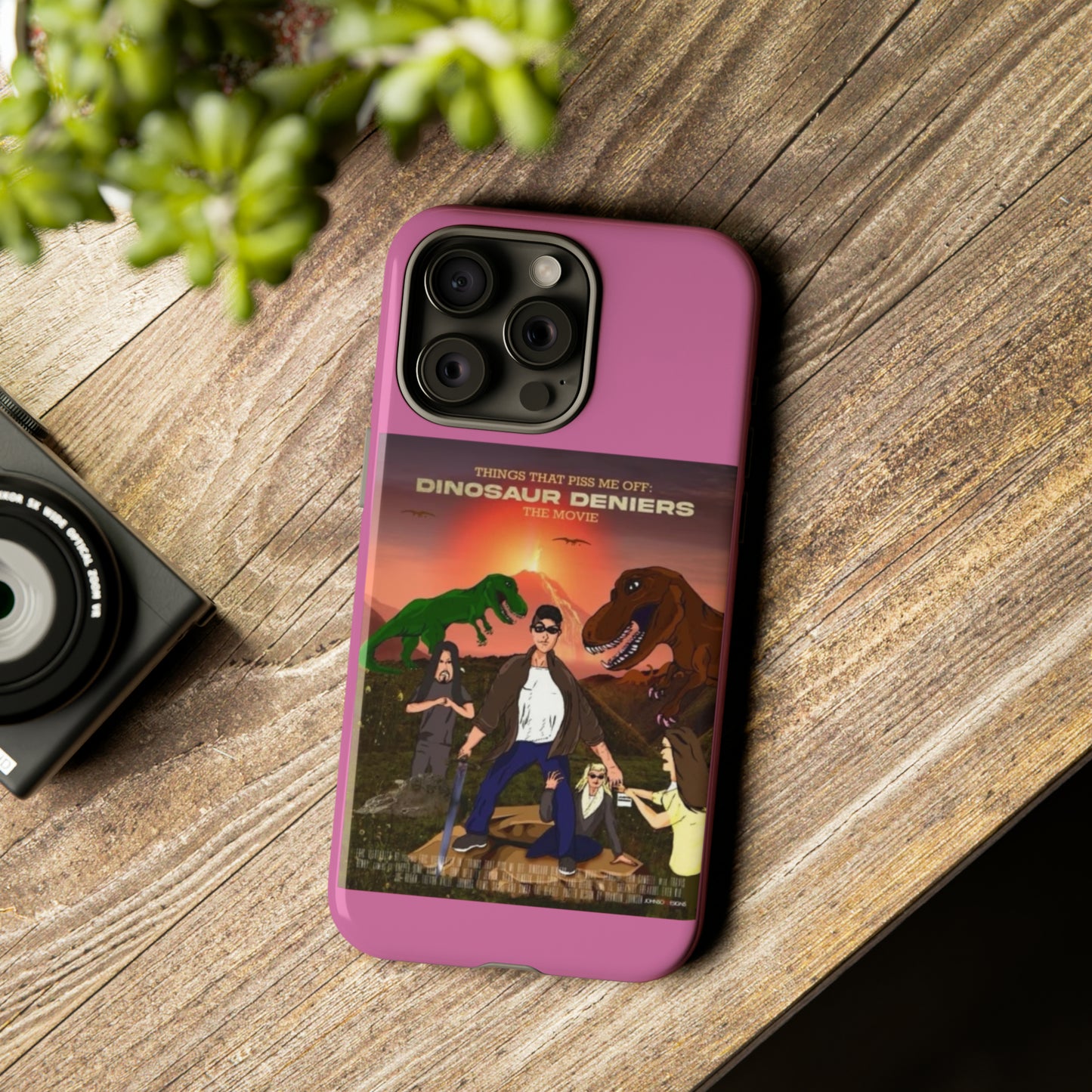 Dinosaur Deniers: The Movie Tough Phone Case (light pink)