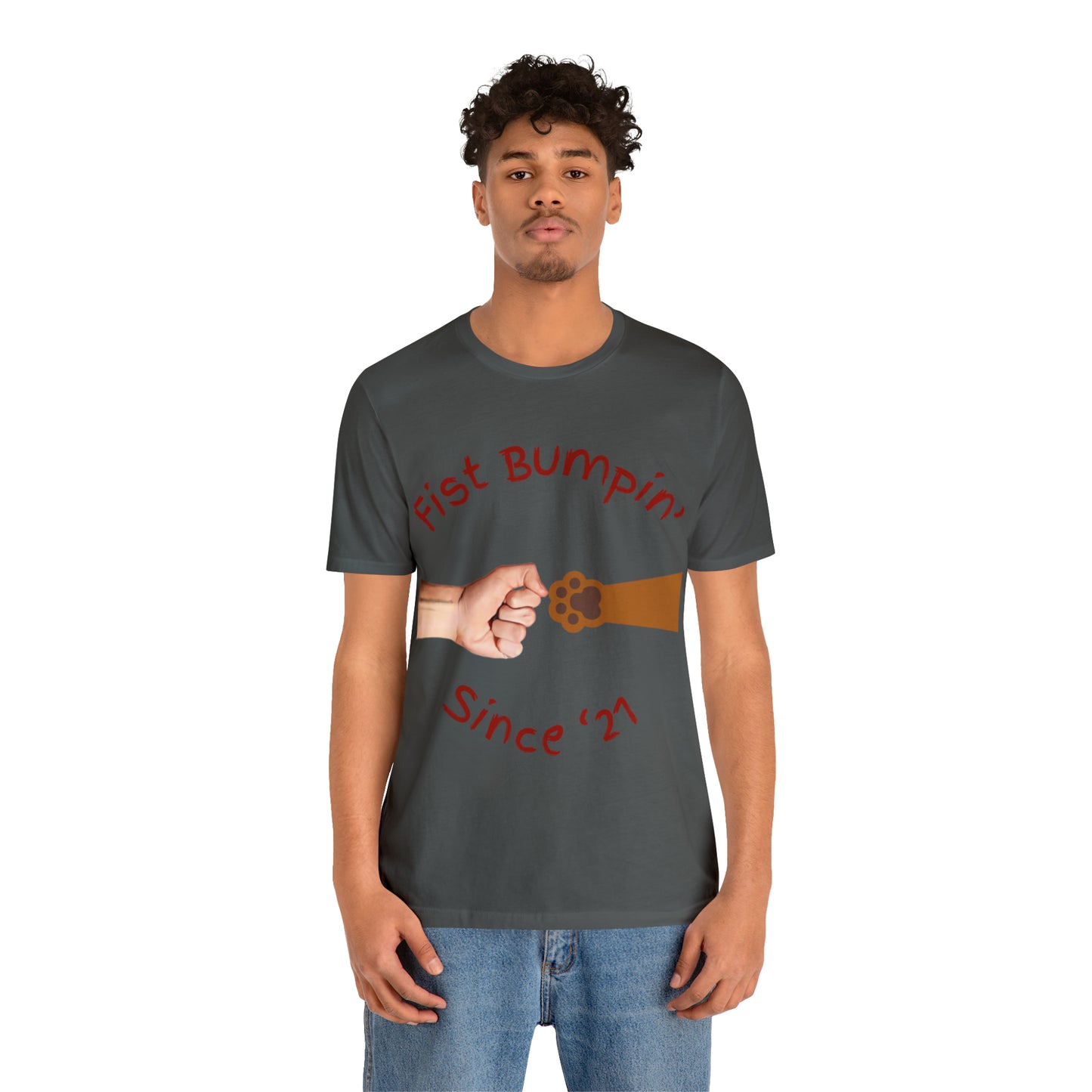 Fist Bumpin’ Since ‘21 Blenheim Brown Paw Unisex Jersey Short Sleeve Tee