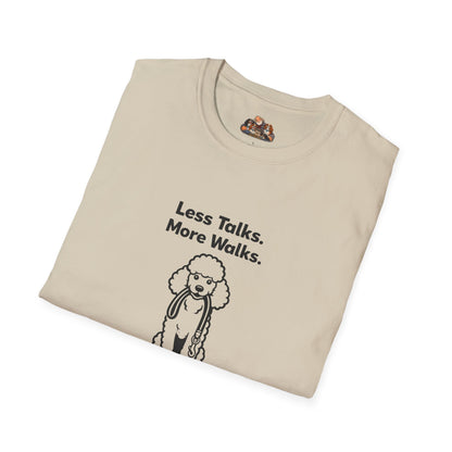 Poodle Less Talks. More Walks.  —  Black And White Minimalist Family Collection For Adult Dog Lovers