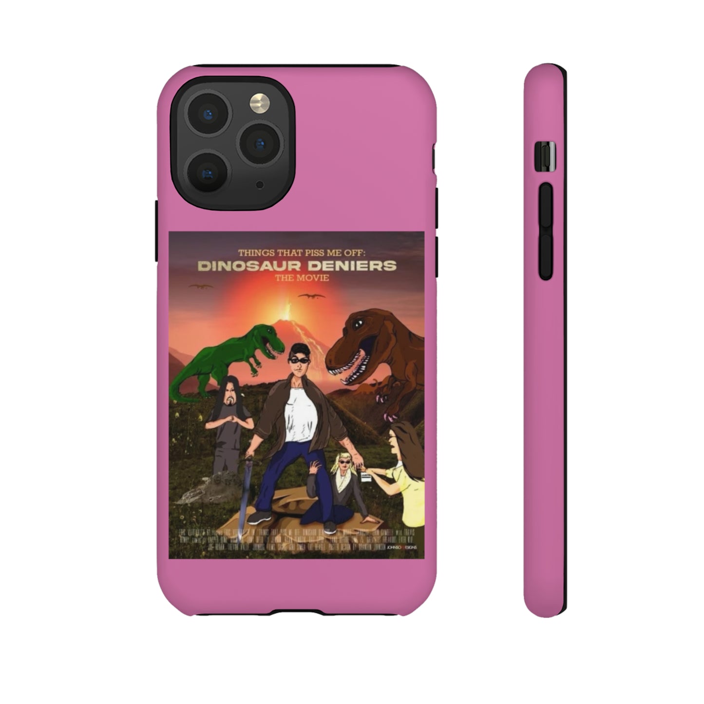 Dinosaur Deniers: The Movie Tough Phone Case (light pink)