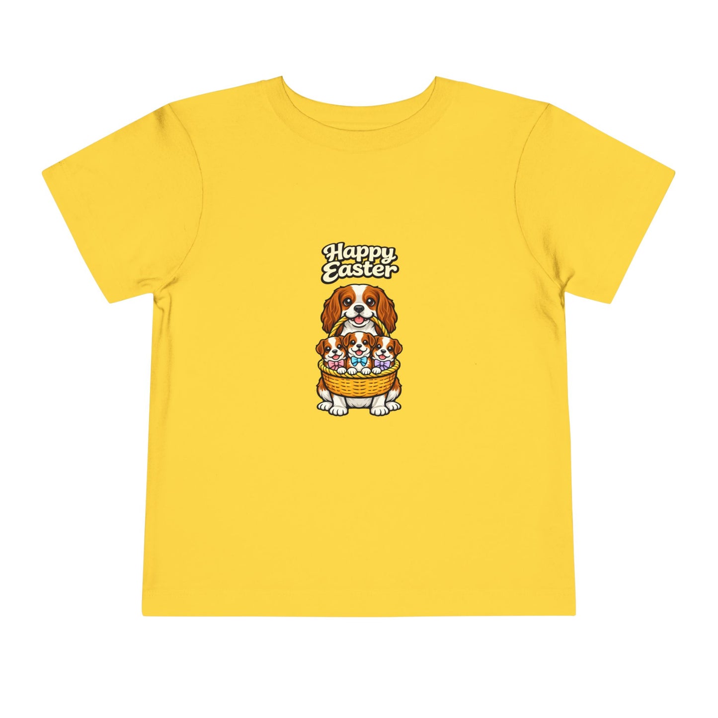 Cavalier King Charles Spaniel Family Happy Easter -- Toddler Dog Lover Tee