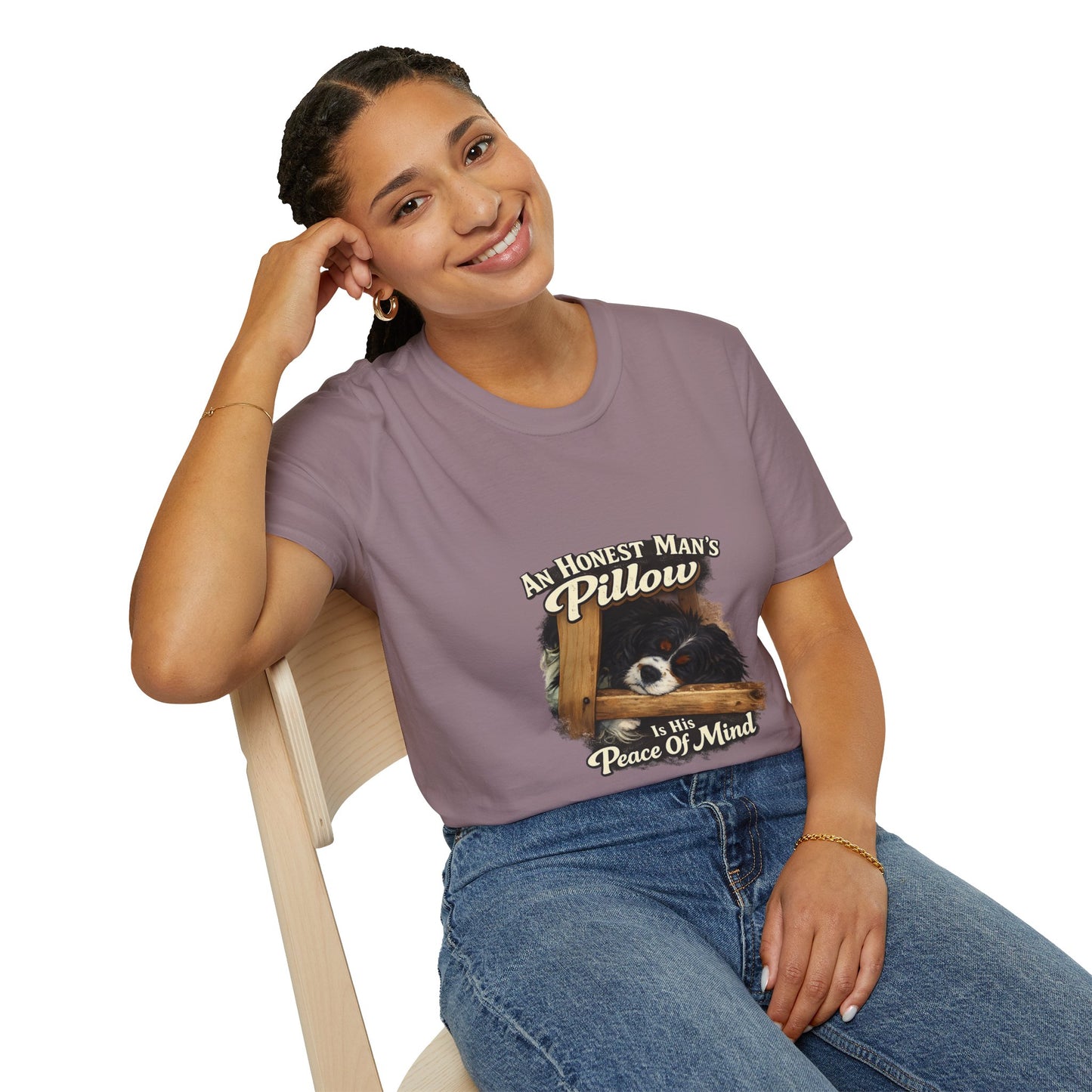 An Honest Man's Pillow Is His Peace Of Mind  —  Dog Lover T-Shirt
