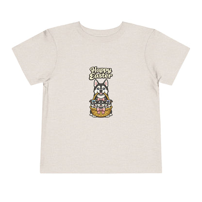 Husky Family Happy Easter -- Toddler Dog Lover Tee