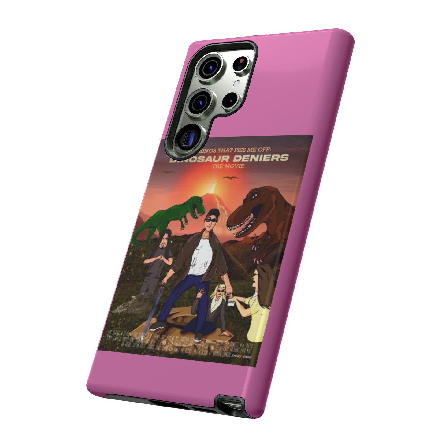 Dinosaur Deniers: The Movie Tough Phone Case (light pink)