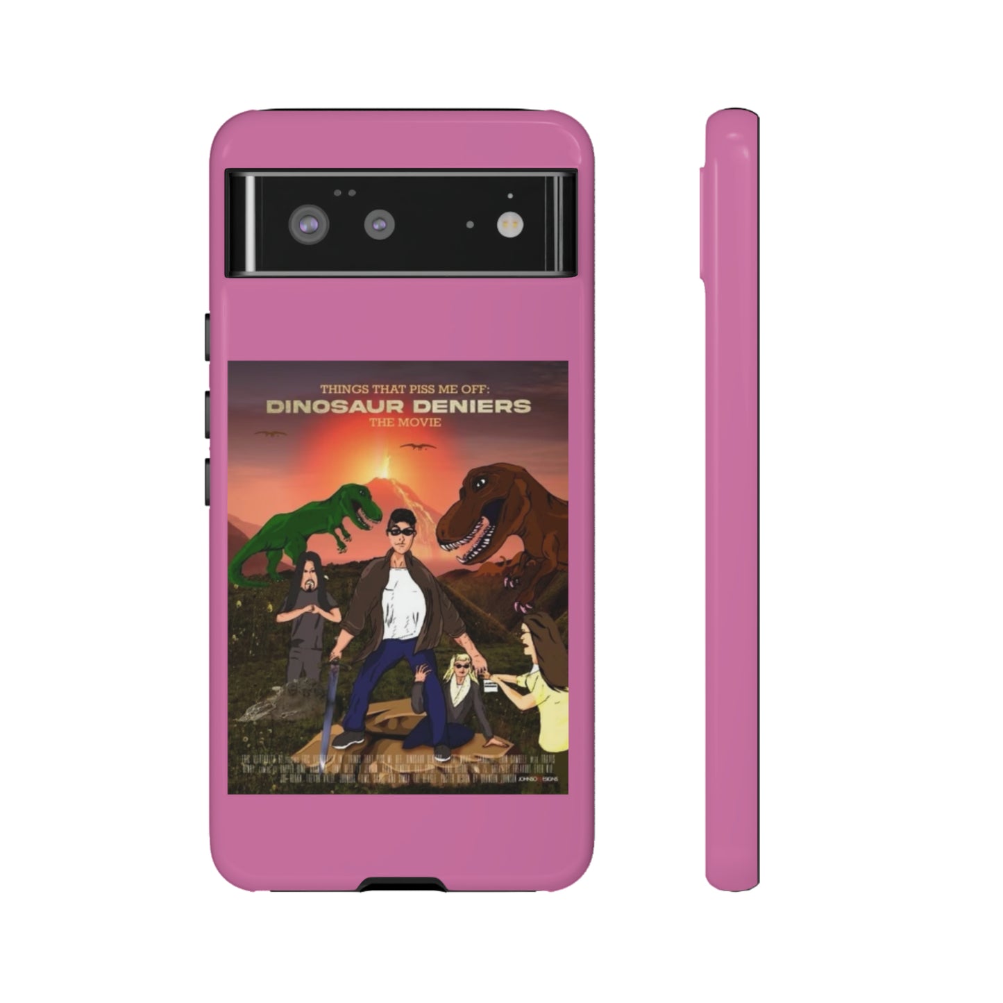 Dinosaur Deniers: The Movie Tough Phone Case (light pink)