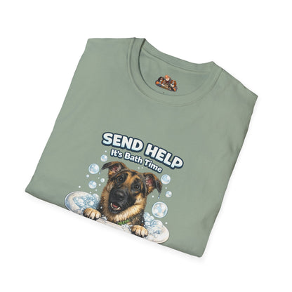 Send Help It's Bath Time – Personalized Dog Spa T-Shirt – Paw Spa Days Remembered