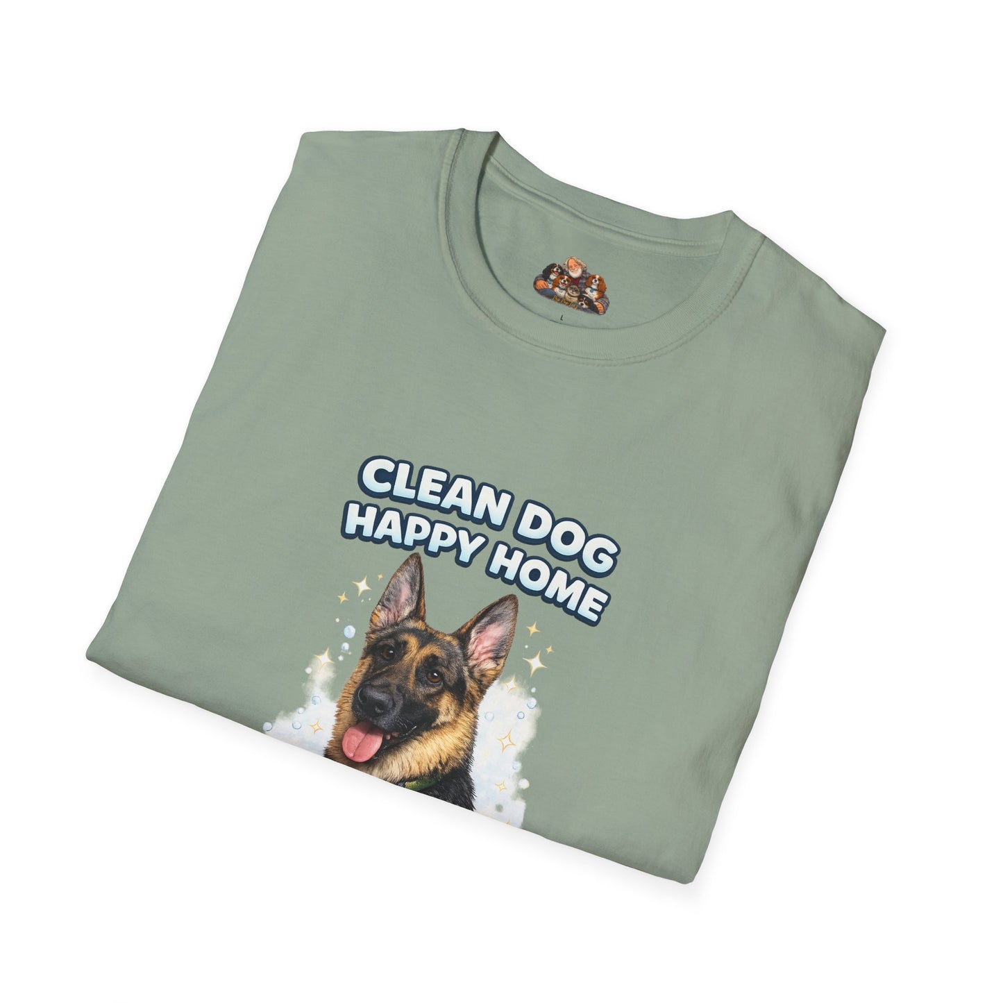 Clean Dog Happy Home – Personalized Dog Spa T-Shirt – Paw Spa Days Remembered