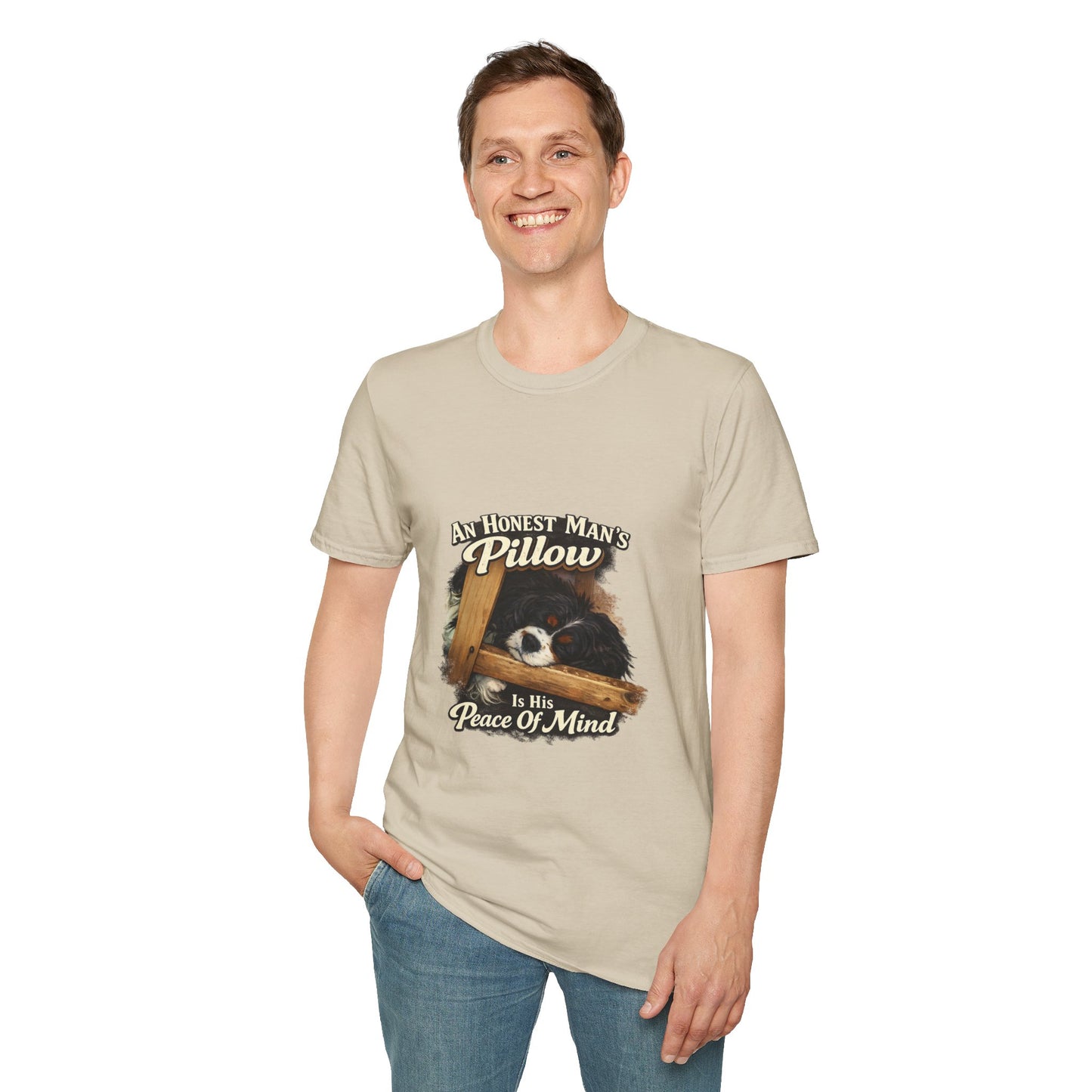 An Honest Man's Pillow Is His Peace Of Mind  —  Dog Lover T-Shirt