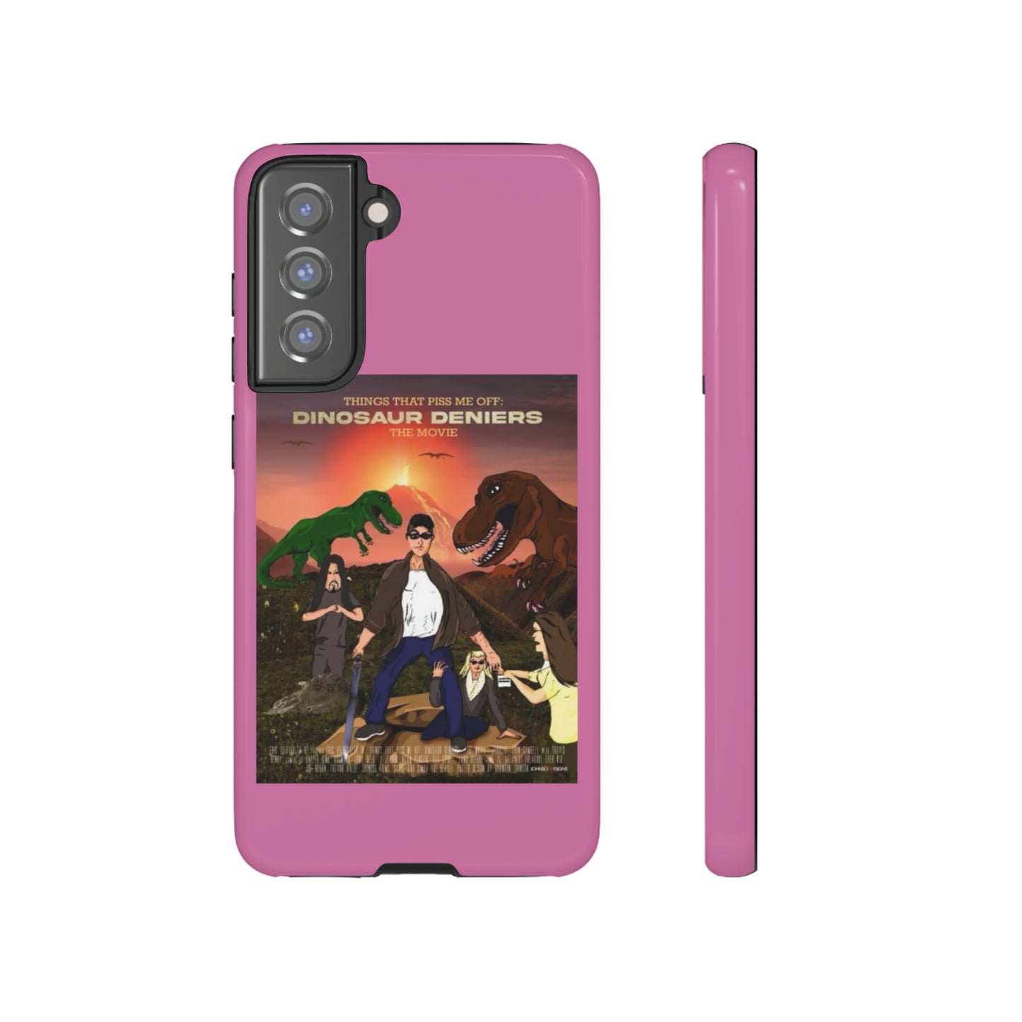 Dinosaur Deniers: The Movie Tough Phone Case (light pink)