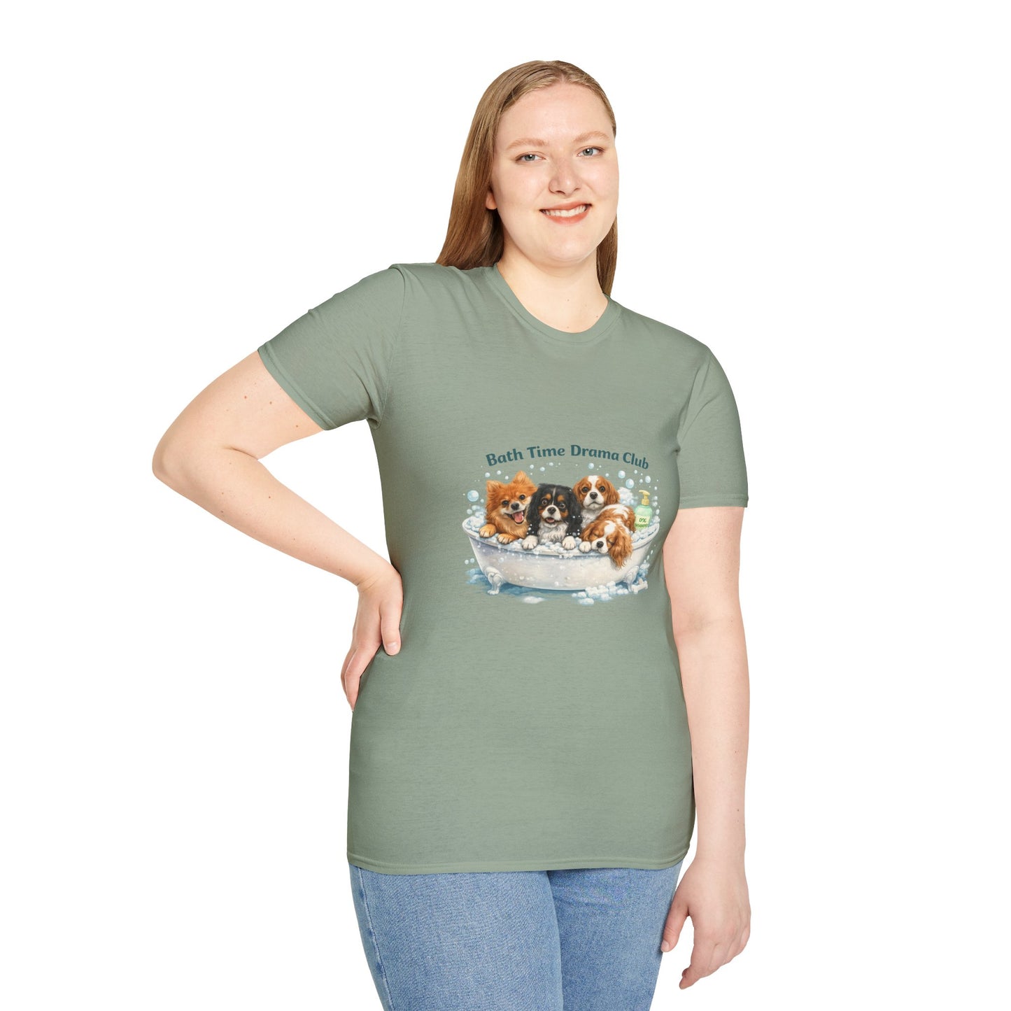 Bath Time Drama Club – Personalized Dog Spa T-Shirt – Paw Spa Days Remembered