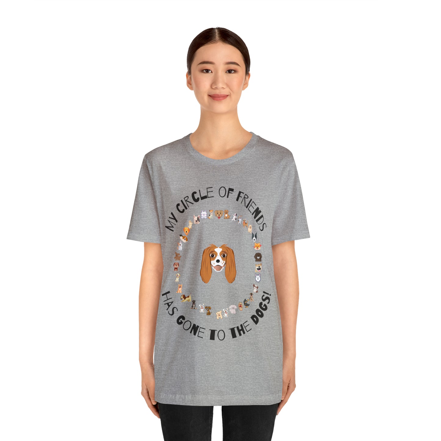 PopPop Original Design Barney’s Circle Of Friends Has Gone To The DOGS! Unisex Jersey Short Sleeve Tee